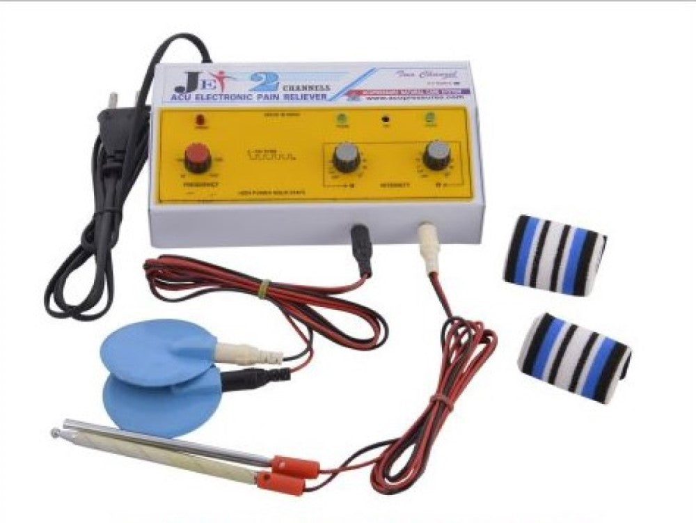 Tens Machine EMS Stimulator 2 Channels Esy to Use at Home.-टेन्स मशीन-Code 1204-Self Massager-Easy to Use-Massager-Acupressure-Activate Acupressure Points