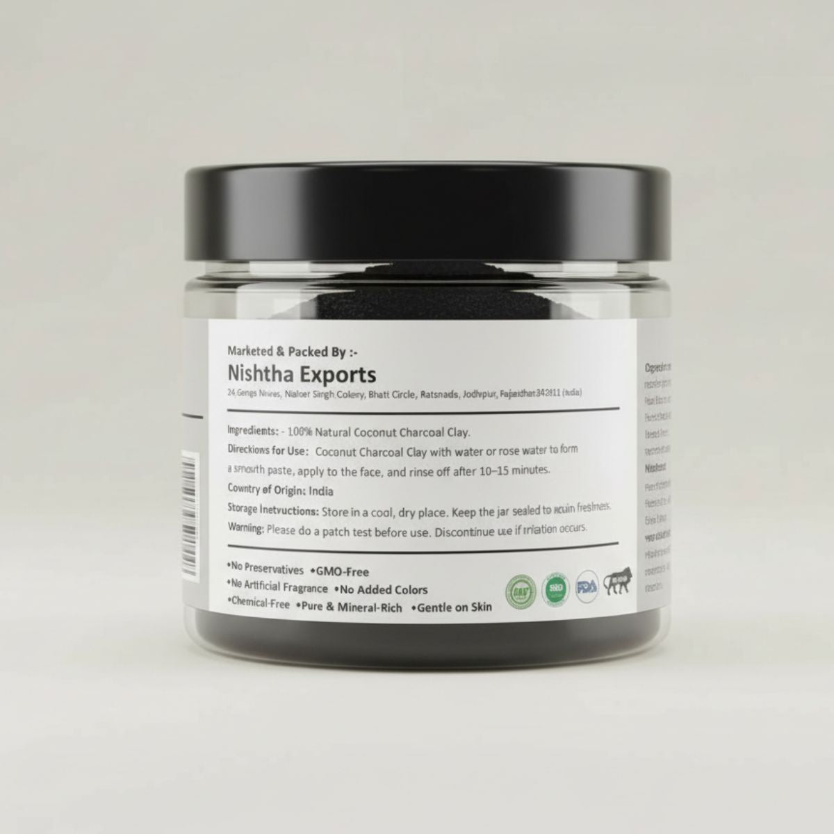 Coconut Charcoal powder | Ideal for Skin Detox, Teeth Whitening, Removing Impurities & Suitable for All Skin Types - 150 Gram