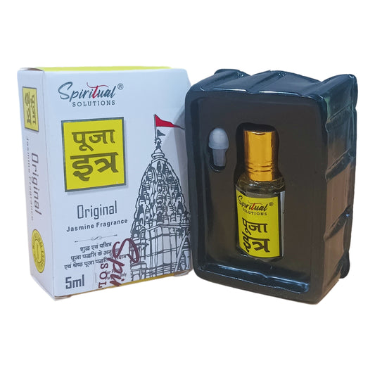 Original Puja Itar Gelsomino Fragranza Premium Pooja Itra per Casa e Mandir Fragranze Pure e Naturali per Culto e Meditazione 5 ML