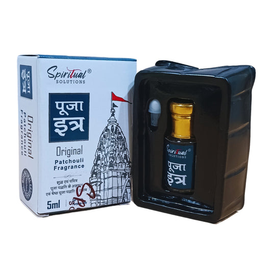 Puja Itar Patchouli Fragranza Premium Pooja Itra per Casa e Mandir Fragranze Pure e Naturali per Culto e Meditazione 5 ML