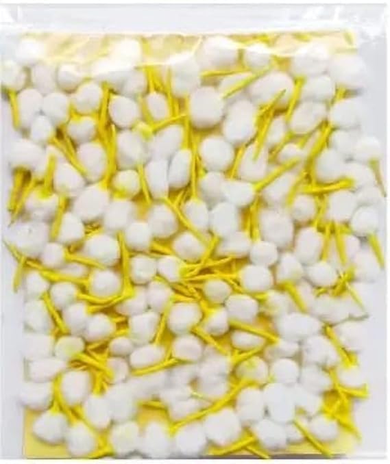 Phool Batti Rotonde di cotone stoppini gialli e bianchi per Pooja Diya Batti Rui Batt Stoppini di cotone fatti a mano per la Pujan domestica - Bianco naturale adatti per l'uso in qualsiasi Diya per Pooja Aarti