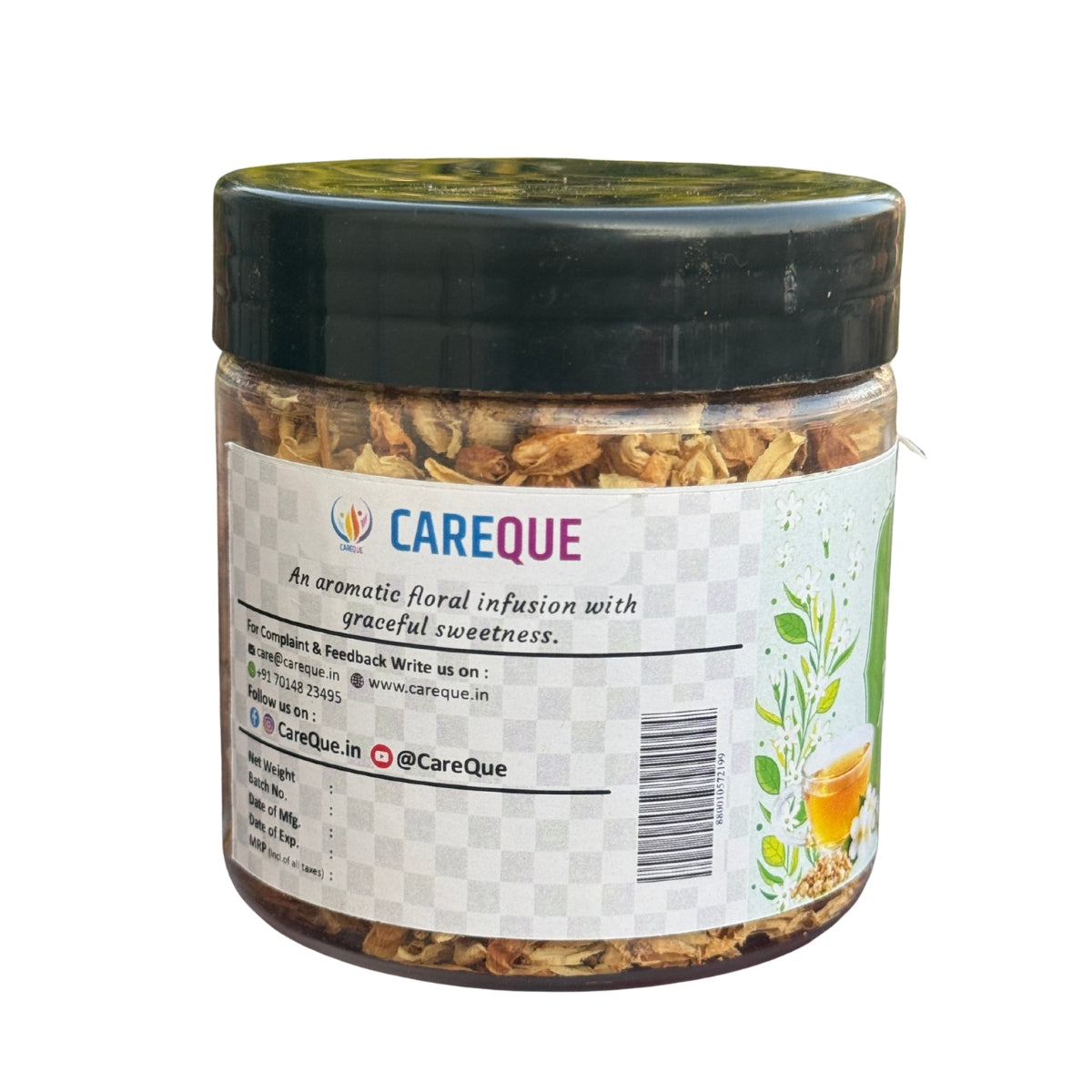 Jasmine Flower Tea | Dried Jasmine Blossoms | Aromatic Herbal Tea for Relaxation, Stress Relief & Refreshing Flavor | Caffeine-Free - 20 Gram