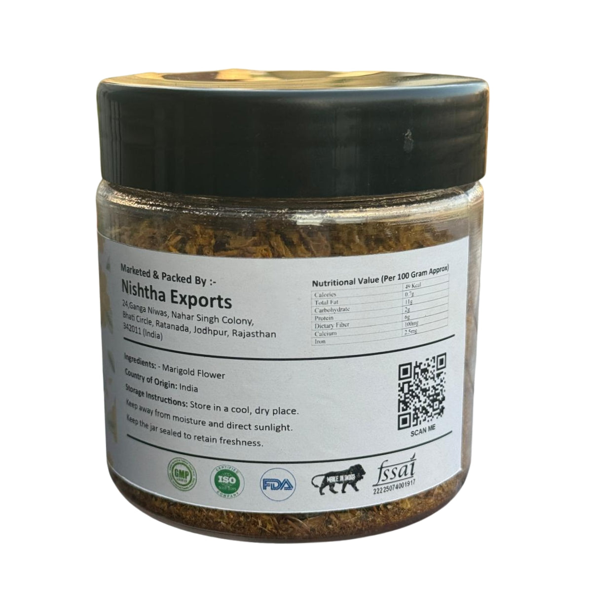 Dried Marigold Petals | Sun-Dried Orange Flower Petals for Tea, Skincare & DIY Beauty | Natural Herbal Ingredients - 20 Gram