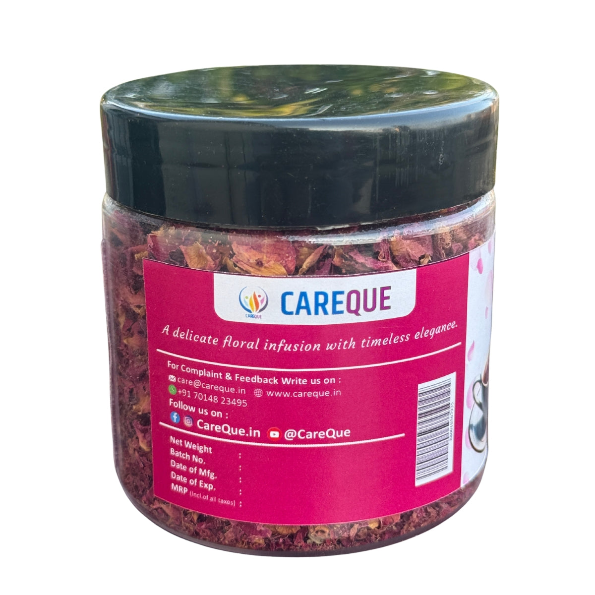 Rose Petal Tea | Sun-Dried Whole Rose Petals- Caffeine-Free Herbal Flower Tea for Skin Clarity, Bloating Relief & Heart Wellness | Natural Detox & Digestive - 20 Gram