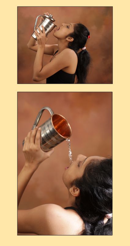 Acupressure Copper Jug With Magnetic Power-Code 546-तांबे का जग-Self Massager-Easy to Use-Activate Acupressure Points