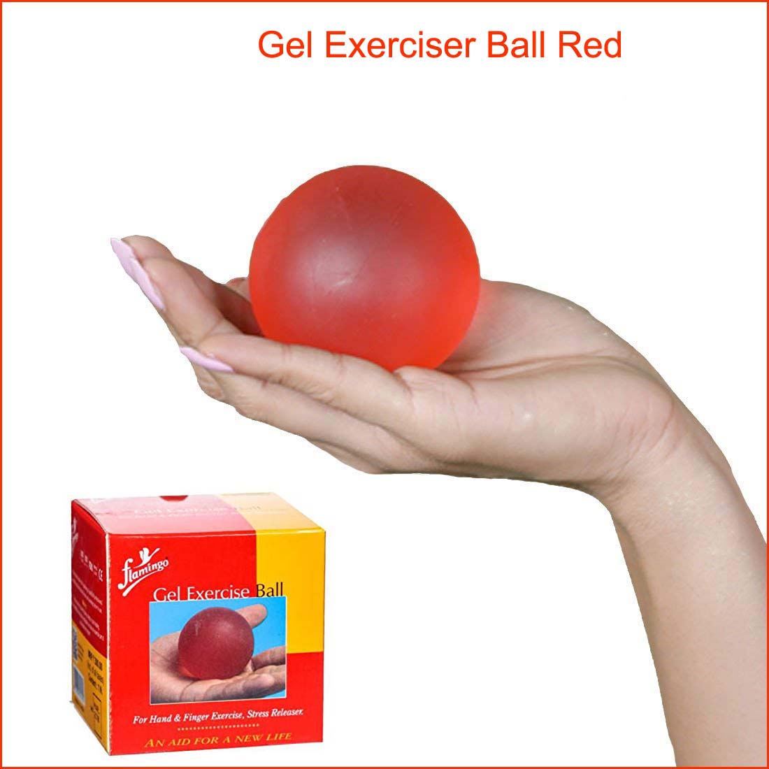 Hand Exerciser Gel Ball-जेल बॉल-Code 2138-Gel Ball For Exercise-Red Color-Acupressure-Self Massage-Easy to Use-Massager-Activate Acupressure Points
