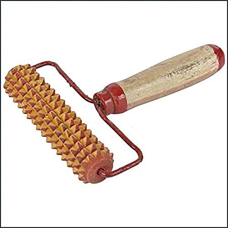 Acupressure Energy Handle Roller Wooden Point Calf Massager Roller-Code 046-एनर्जी हैंडल रोलर-Self Massager-Easy to Use-Activate Acupressure Points