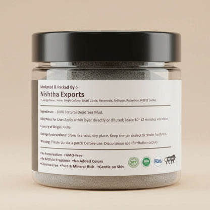Dead Sea Mud Clay Powder-Dead Sea Natural Mud-Mineral Rich Cleansing & Detox Mask-For Face-Body & Spa Care - 150 Gram