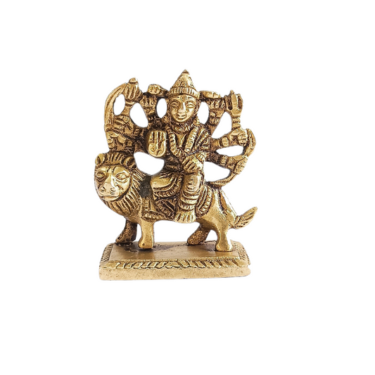 Durga Mata Brass (Pital) Murti - Durga Devi Statue - Goddess Durga Mata Murti - Sherawali Mata Idol - Pital Murti (Brass) For Pooja, Decoration & Gifts