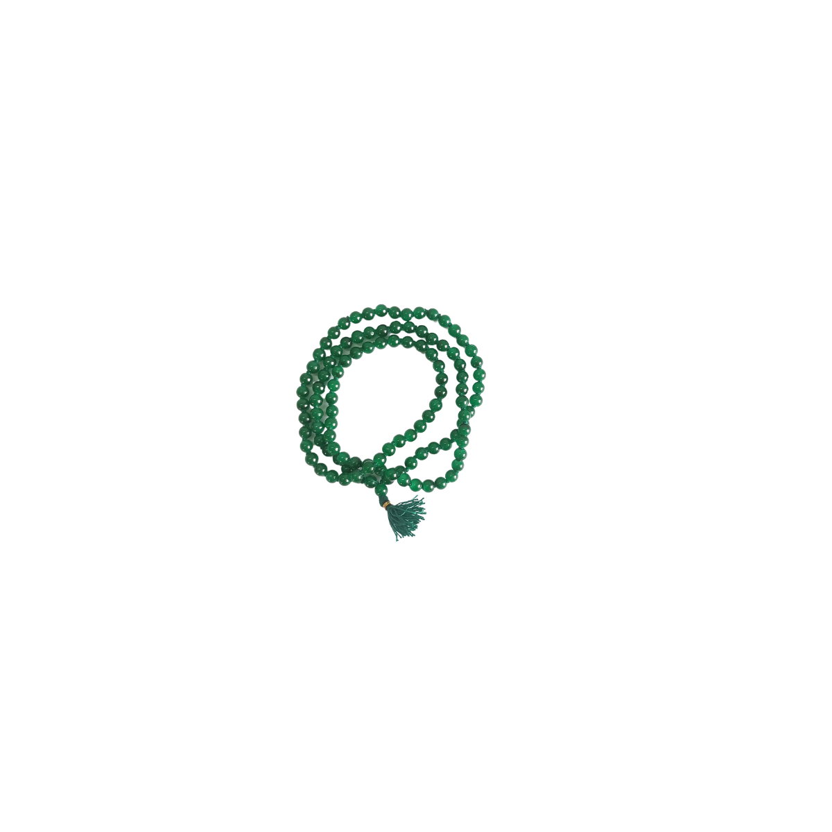 Green Hakik Mala-Gemstone Prayer Bead Hakeek Mala-Green Stone Mala-Hakik Japa Mala for Calmness and Grounding (Length- 37 CM, Beads - 108)