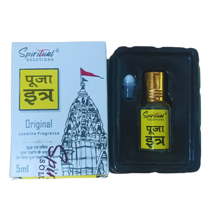 Original Puja Itar Jasmine Fragrance Premium Pooja Itra for Home and Mandir Pure and Natural Fragrances for Worship and Meditation 5 ML