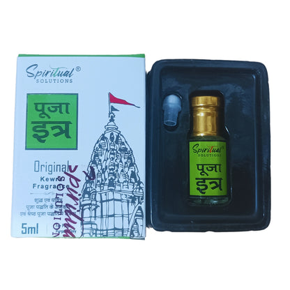 Original Puja Itar Kewra Fragrance Premium Pooja Itra for Home and Mandir Pure and Natural Fragrances for Worship and Meditation 5 ML