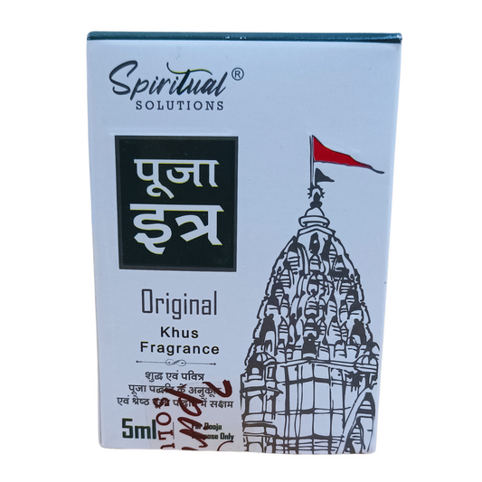 Original Puja Itar Khus Fragrance Premium Pooja Itra for Home and Mandir Pure and Natural Fragrances for Worship and Meditation 5 ML