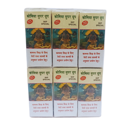 Komiya Supar Dhoop Cone-कोमिया धूप बत्ती-Dry Dhoop Cones for Pooja Natural Ingredients and Fragrance (Pack of 6)