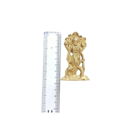 Shree Narayan Brass (Pital) Murti - Lord Vishnu Narayan Idol- God Shri Vishnu Stand On Anant Naag- Pital Murti (Brass) For Pooja, Decoration & Gifts