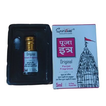 Original Puja Itar Parijat Fragrance Premium Pooja Itra for Home and Mandir Pure and Natural Fragrances for Worship and Meditation 5 ML