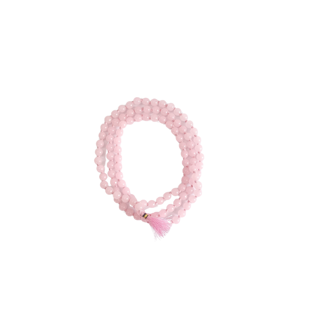 Light Pink Hakik Mala-Gemstone Prayer Bead Hakeek Mala-Light Pink Stone Mala-Hakik Japa Mala for Calmness and Grounding (Length- 58 CM, Beads - 108)