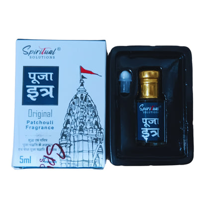 Original Puja Itar Patchouli Fragrance Premium Pooja Itra for Home and Mandir Pure and Natural Fragrances for Worship and Meditation 5 ML