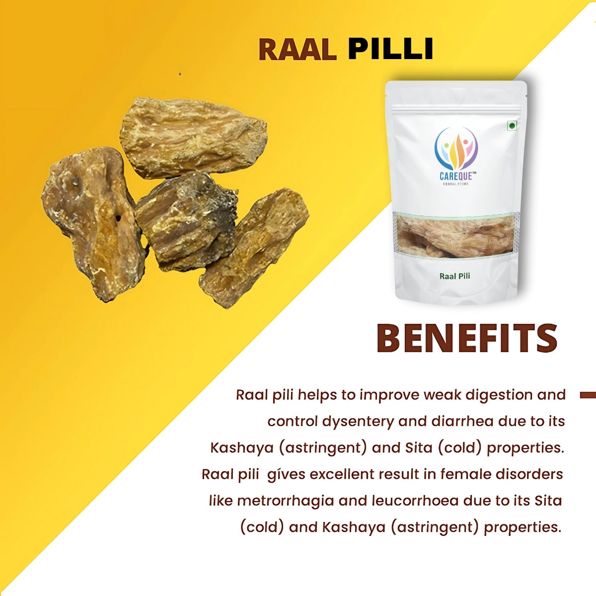 Raal Pili-Raal Peeli-राल पीली-Ral Yellow-Dried-Dammar Resin-Sal Tree Gum-Raw Herbs-Jadi Booti