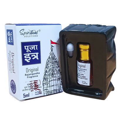 Original Puja Itar Rajanigandha Fragrance Premium Pooja Itra for Home and Mandir Pure and Natural Fragrances for Worship and Meditation 5 ML