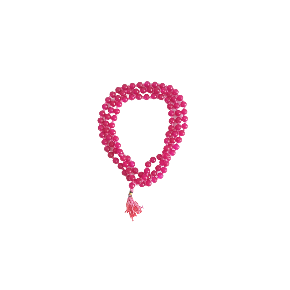 Pink Hakik Mala-Gemstone Prayer Bead Hakeek Mala-Pink Stone Mala-Hakik Japa Mala for Calmness and Grounding (Length- 53 CM, Beads - 108)