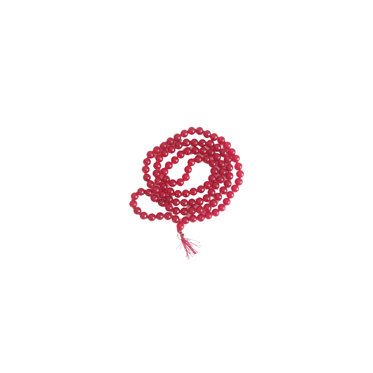 Red Hakik Mala-Gemstone Prayer Bead Hakeek Mala-Red Stone Mala-Hakik Japa Mala for Calmness and Grounding (Length- 47 CM, Beads - 108)