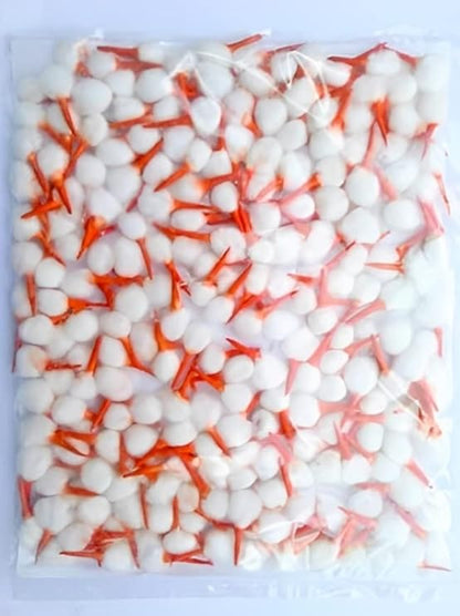 Phool Batti Round Cotton Red And White Wicks For Pooja Diya Batti Rui Batt Handmade Cotton Wicks For Home Pujan-Natural White suitable for use in any Diya for Pooja Aarti