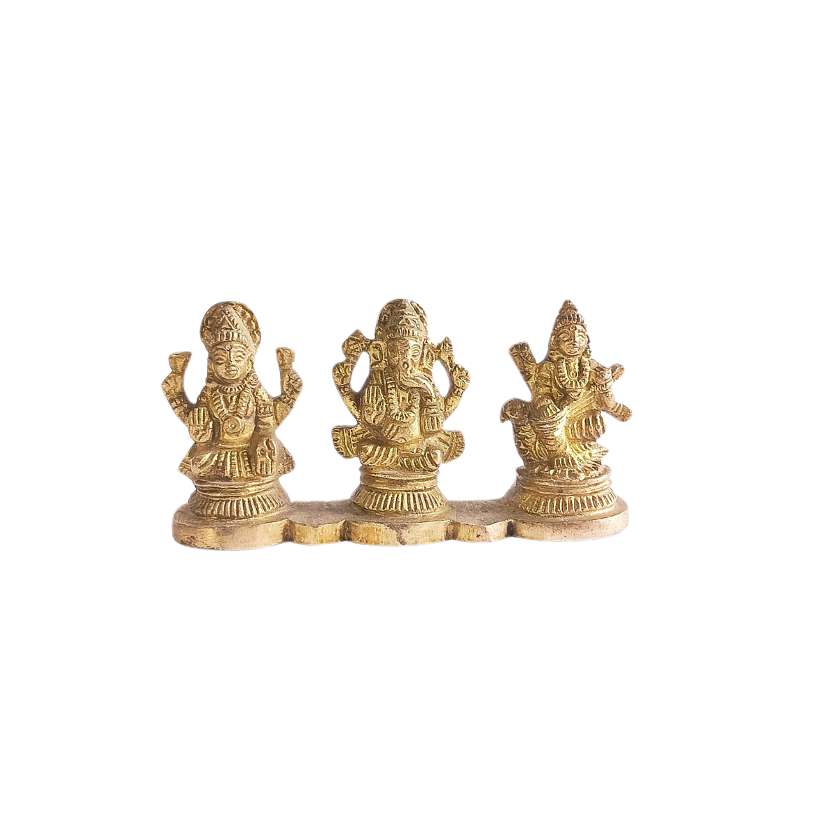 Lakshmi,Ganesh,Sarswati,Brass (Pital) Murti-लक्ष्मी,गणेश,सरस्वती,पीतल मूर्ति-Lakshmi,Ganesh,Sarswati Statue-Goddess Idols Set-Pital Murti (Brass) For Pooja,Decoration ,Temple Decorative,& Gifts