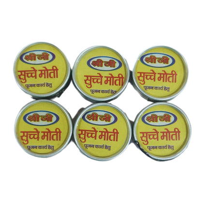 Shree Ji Pujan Mangal Sachche Moti for Pooja (12 Piece) Religious and Spiritual Product Pack of 1