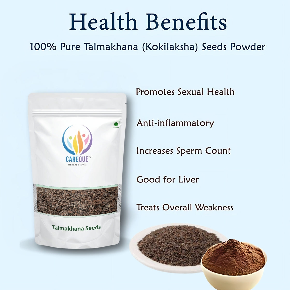 Talmakhana Powder-Taal Makhana Powder-तालमखाना पाउडर-Kokilaksha Beej Powder-Asteracantha Longifolia-Raw Herbs-Jadi Booti