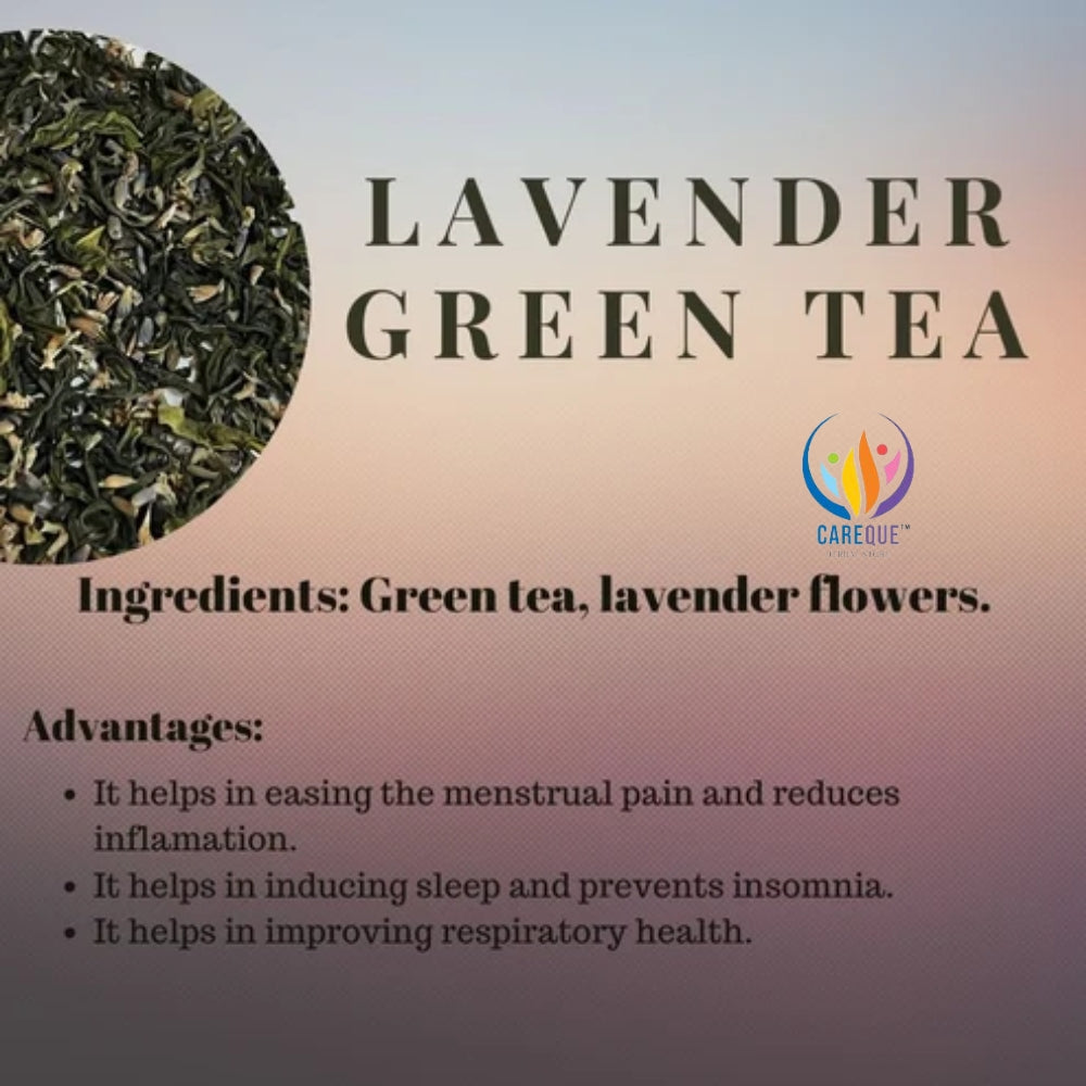 Lavender Green Tea- Green Tea With Pure Lavender-Aromatic Wellness Blend-Stress Relief Herbal Tea