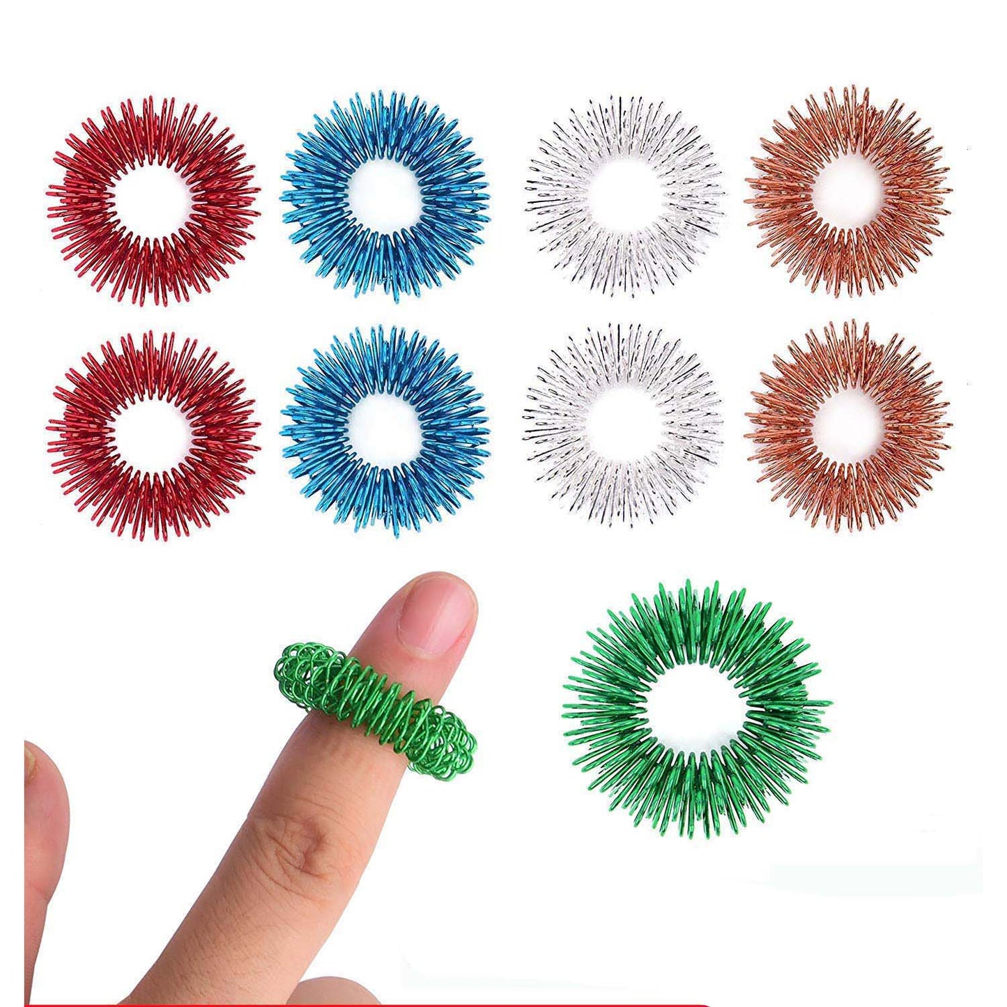 Acupressure Sujok Ring Massager Assorted Best Colour (10PCS) AC-317