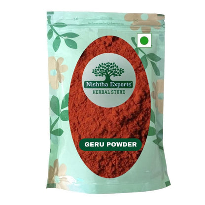 Geru Powder-Sona Geru Powder-गेरू पाउडर-Red Ochre Powder-Raw Herbs