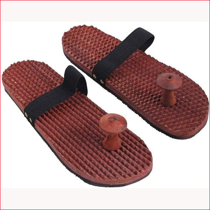 Acupressure Khadau wooden with Toe-Flip flop AP-Kw-Toe ( Size 8 No.)