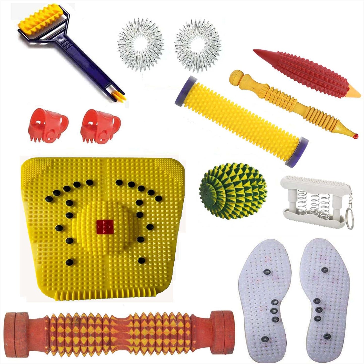 Accupressure Tools Kit-Foot Massager-Full Body Massage & Relief Roller-Acupressure Mat For Feet